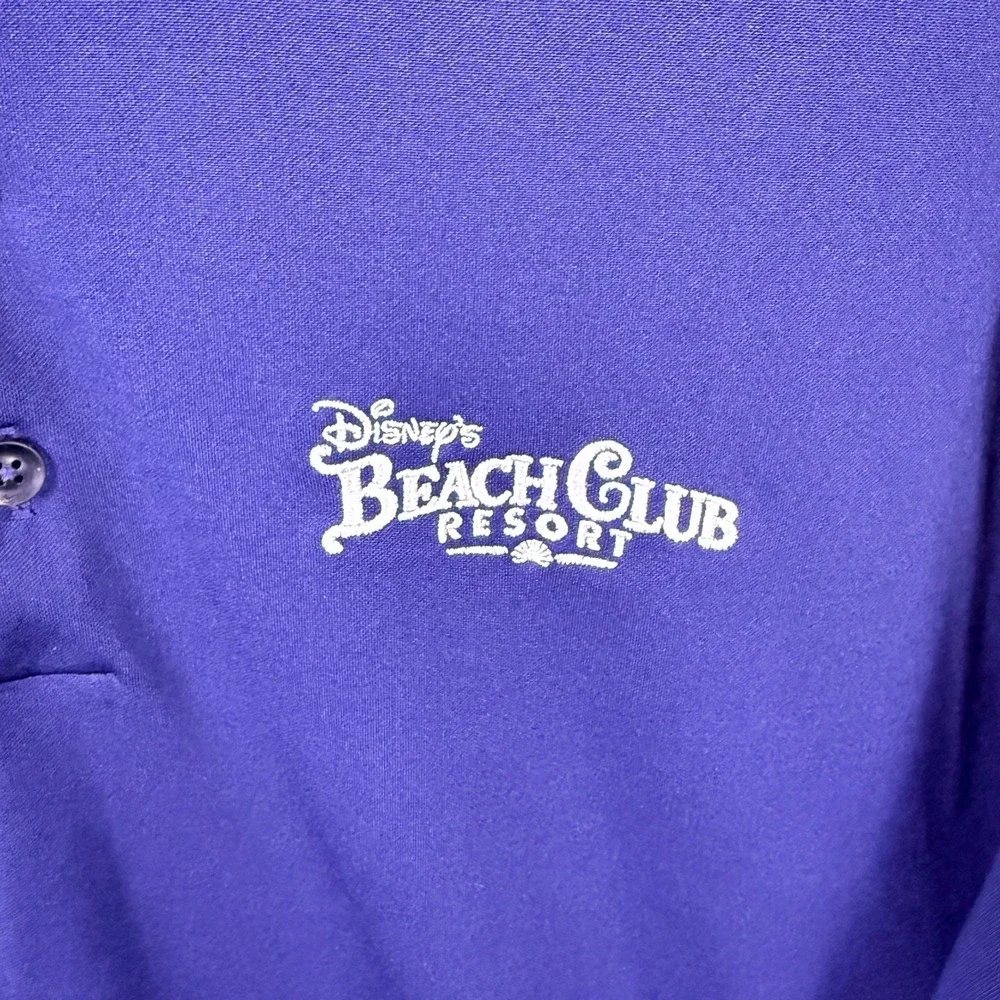 Nike Disney Beach Club Resort Polo Mens L Purple Dri-Fit Golf Shirt 725518-419